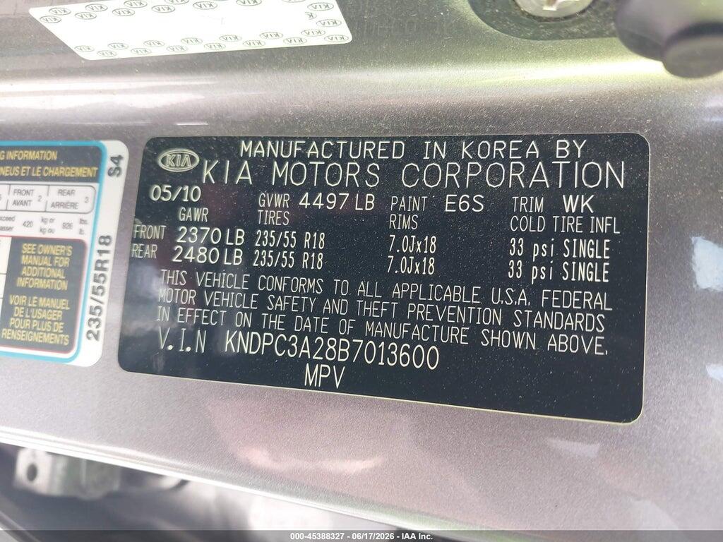 KNDPC3A28B7013600 2011 KIA SPORTAGE photo no. 9