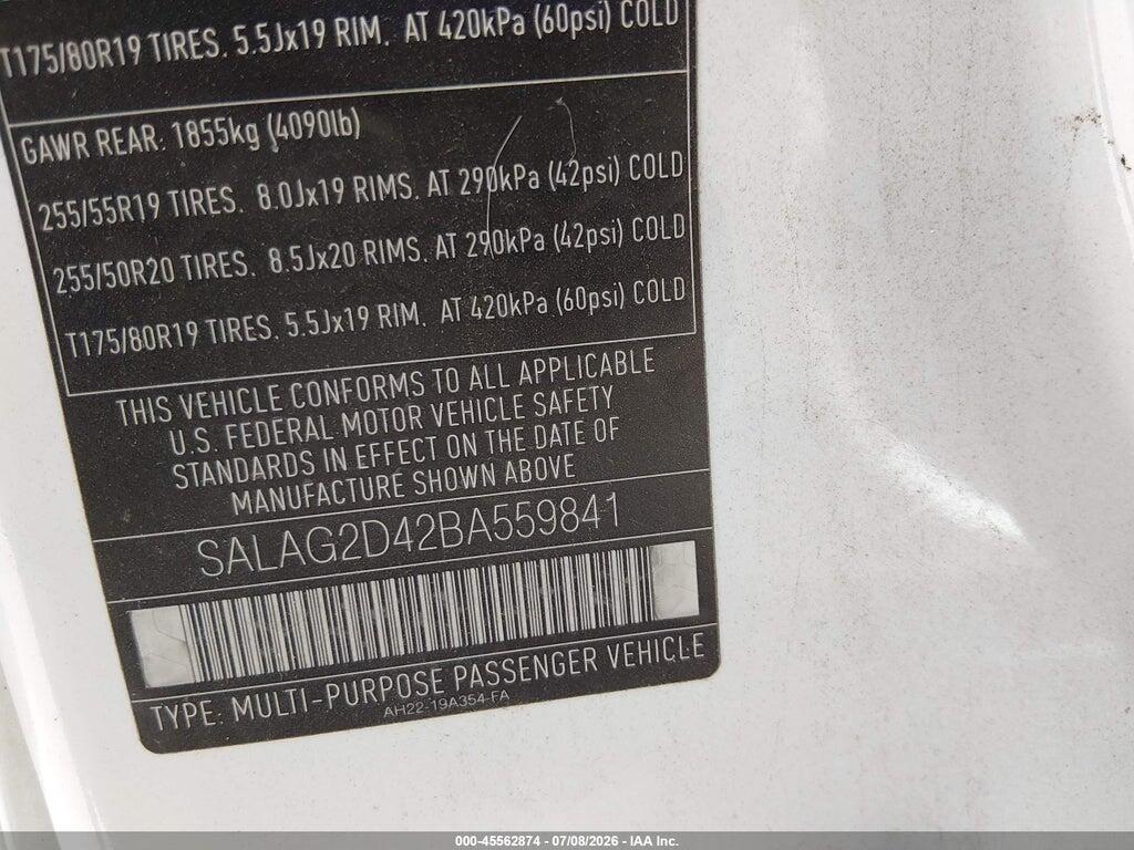 SALAG2D42BA559841 2011 LAND ROVER LR4 photo no. 9