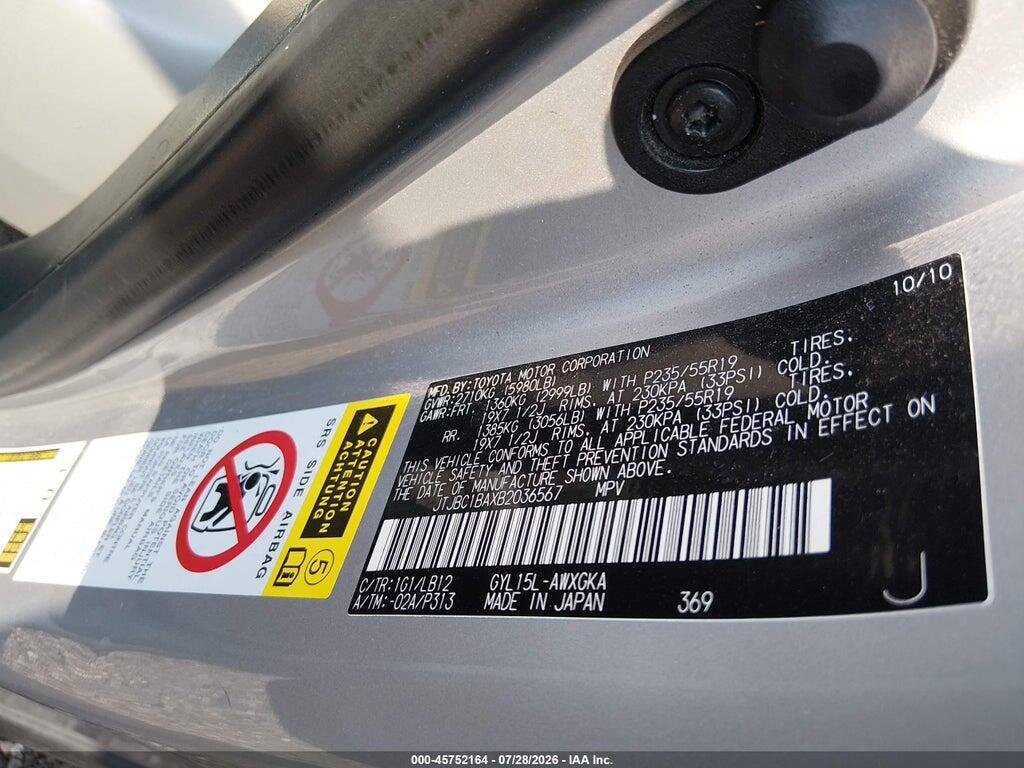 JTJBC1BAXB2036567 2011 LEXUS RX 450H photo no. 9