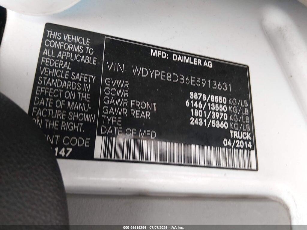 WDYPE8DB6E5913631 2014 FREIGHTLINER SPRINTER 2500 photo no. 9
