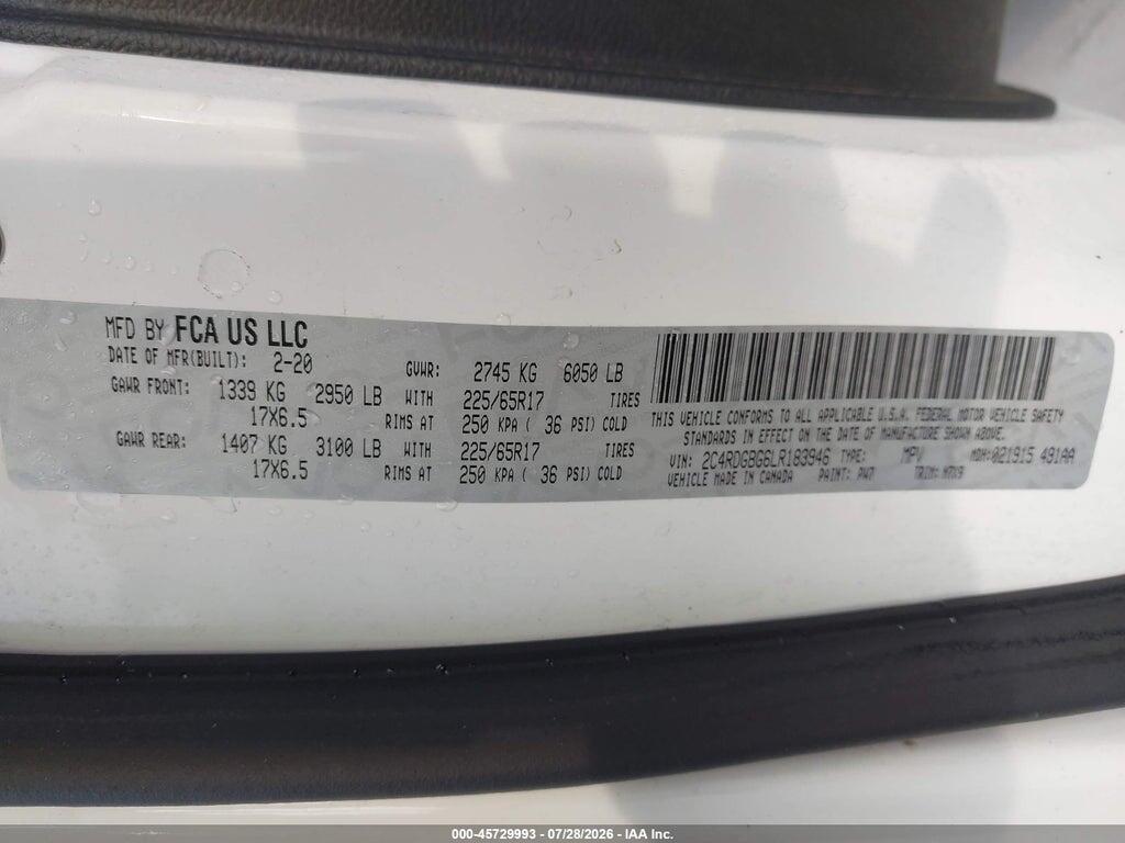 2C4RDGBG6LR183946 2020 DODGE GRAND CARAVAN photo no. 9