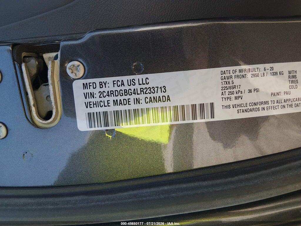 2C4RDGBG4LR233713 2020 DODGE GRAND CARAVAN photo no. 9