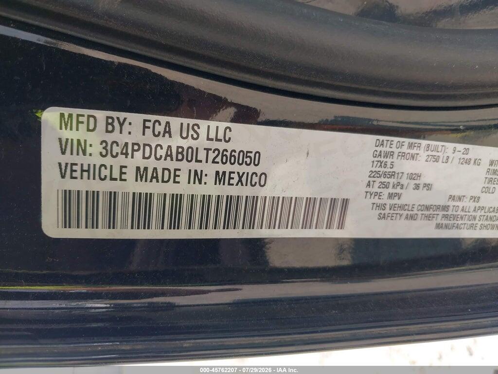 3C4PDCAB0LT266050 2020 DODGE JOURNEY photo no. 9