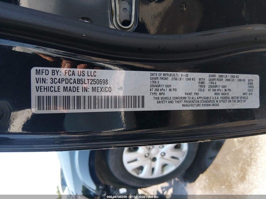3C4PDCAB5LT250698 2020 DODGE JOURNEY photo no. 9