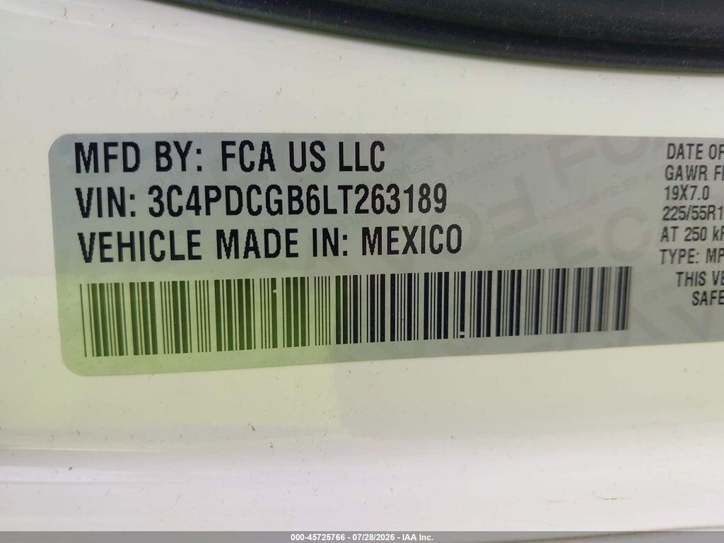3C4PDCGB6LT263189 2020 DODGE JOURNEY photo no. 9