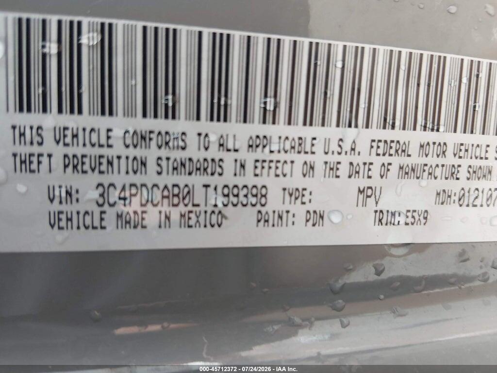 3C4PDCAB0LT199398 2020 DODGE JOURNEY photo no. 9