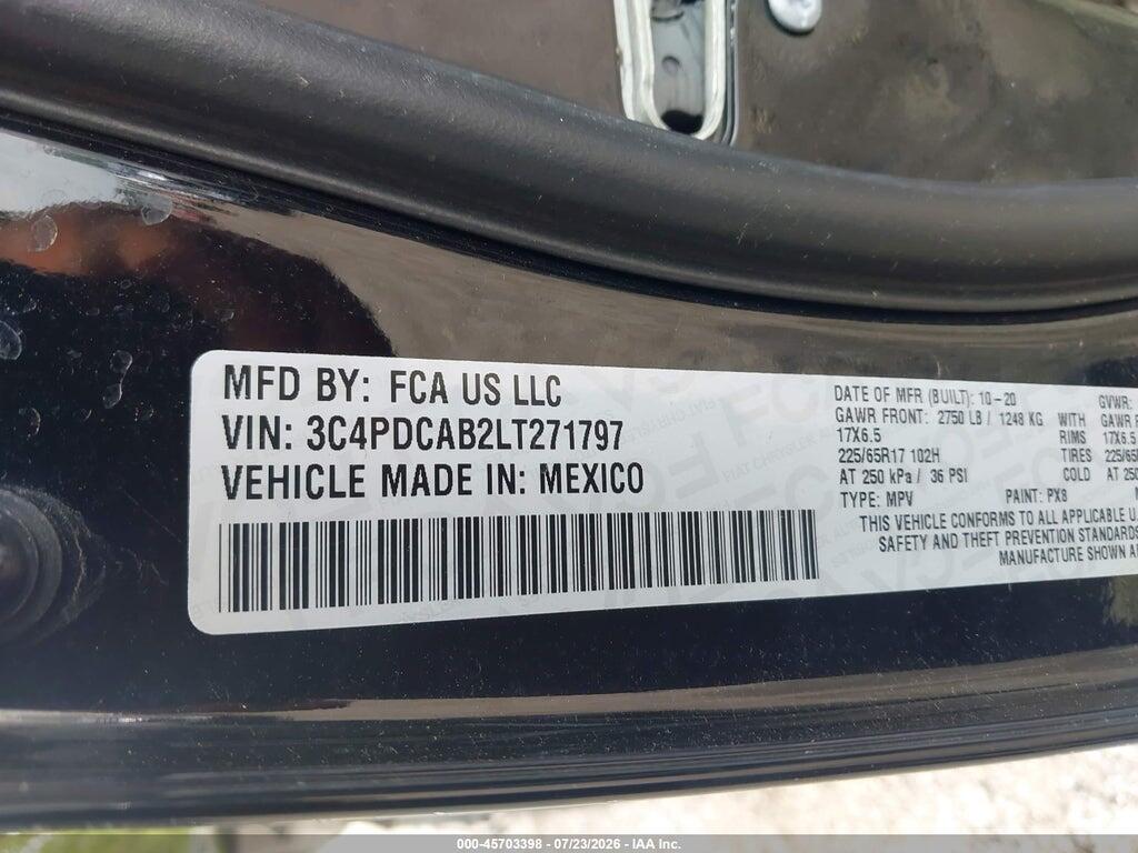 3C4PDCAB2LT271797 2020 DODGE JOURNEY photo no. 9