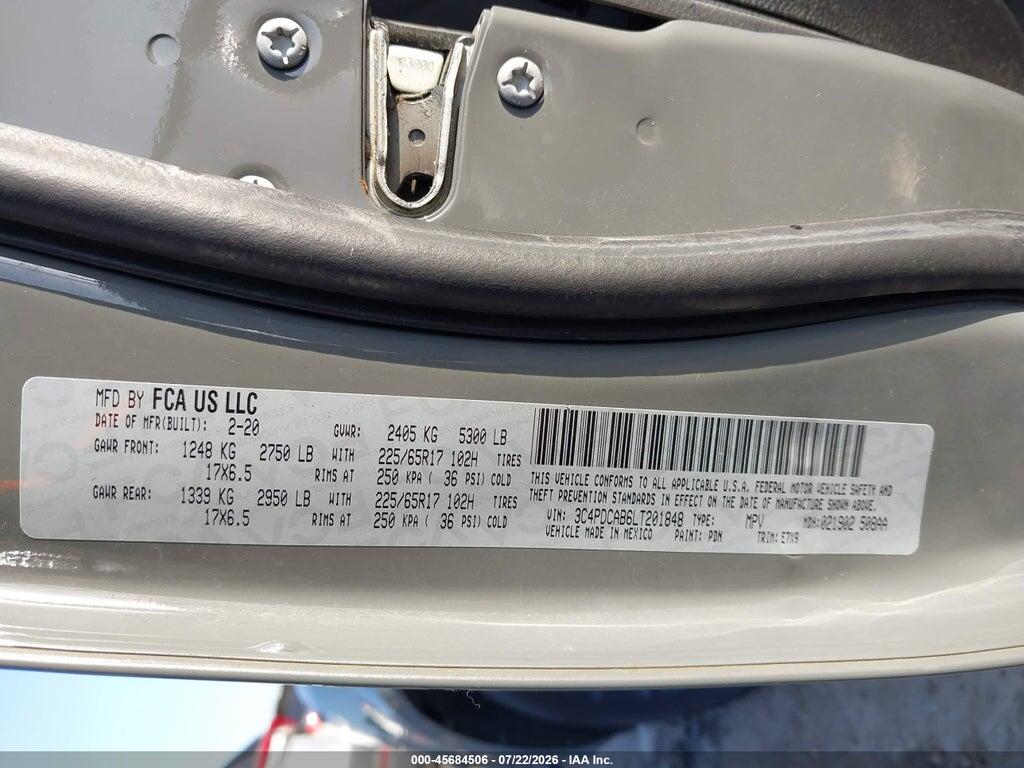 3C4PDCAB6LT201848 2020 DODGE JOURNEY photo no. 9