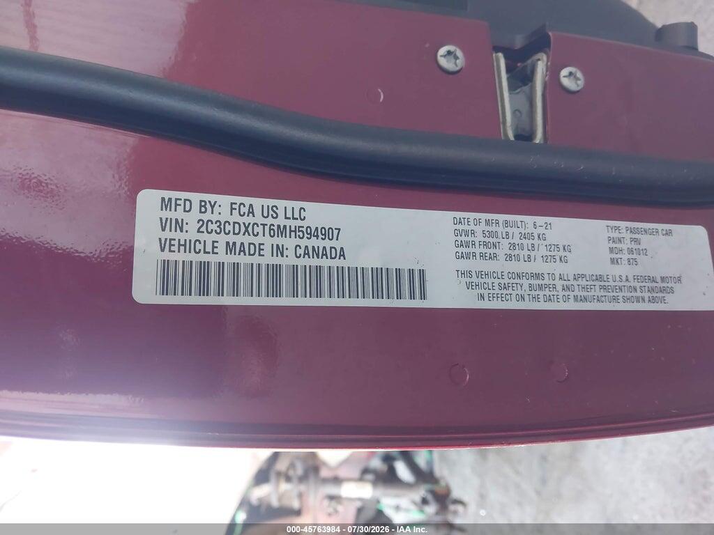 2C3CDXCT6MH594907 2021 DODGE CHARGER photo no. 9