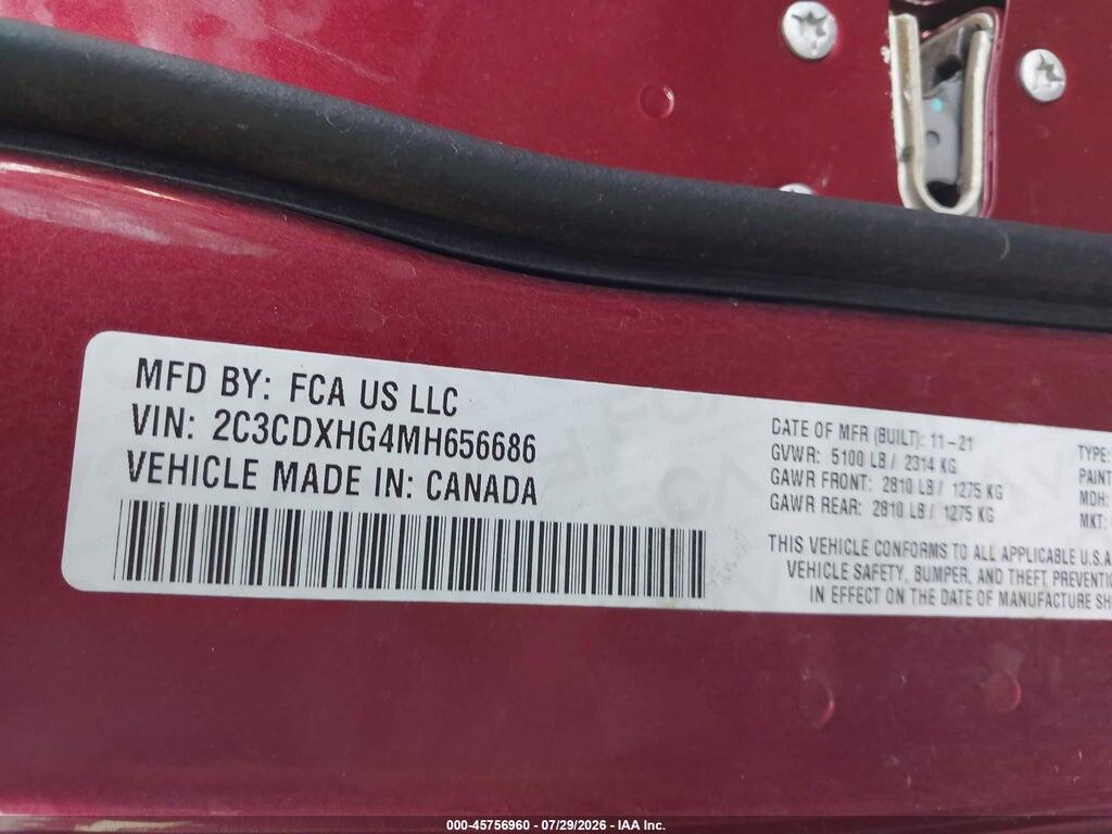 2C3CDXHG4MH656686 2021 DODGE CHARGER photo no. 9