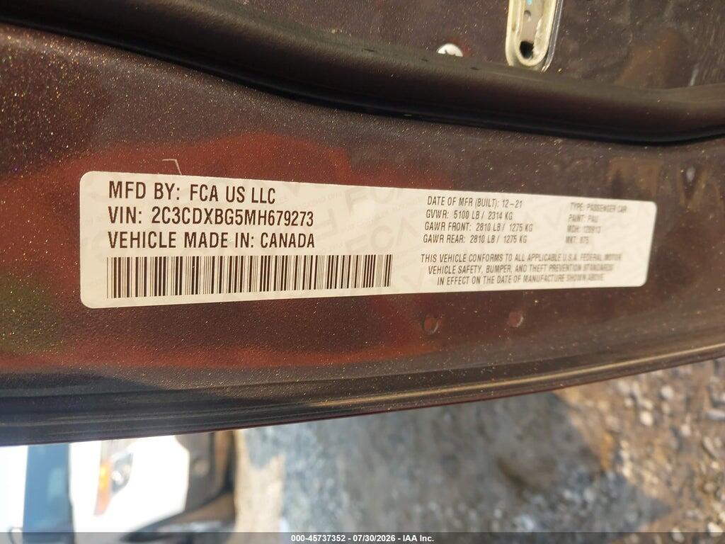 2C3CDXBG5MH679273 2021 DODGE CHARGER photo no. 9