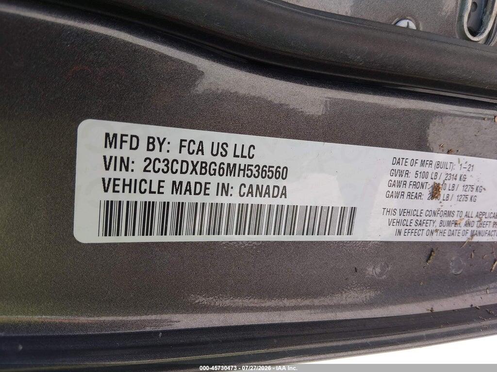 2C3CDXBG6MH536560 2021 DODGE CHARGER photo no. 9