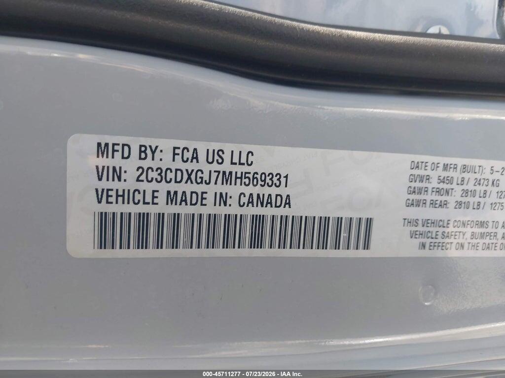 2C3CDXGJ7MH569331 2021 DODGE CHARGER photo no. 9