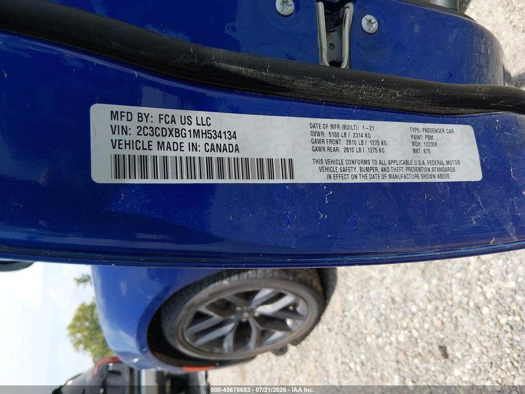 2C3CDXBG1MH534134 2021 DODGE CHARGER photo no. 9