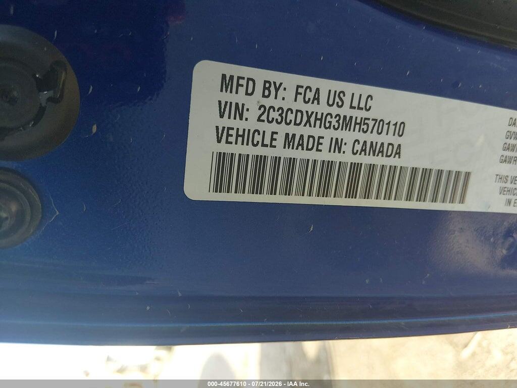 2C3CDXHG3MH570110 2021 DODGE CHARGER photo no. 9