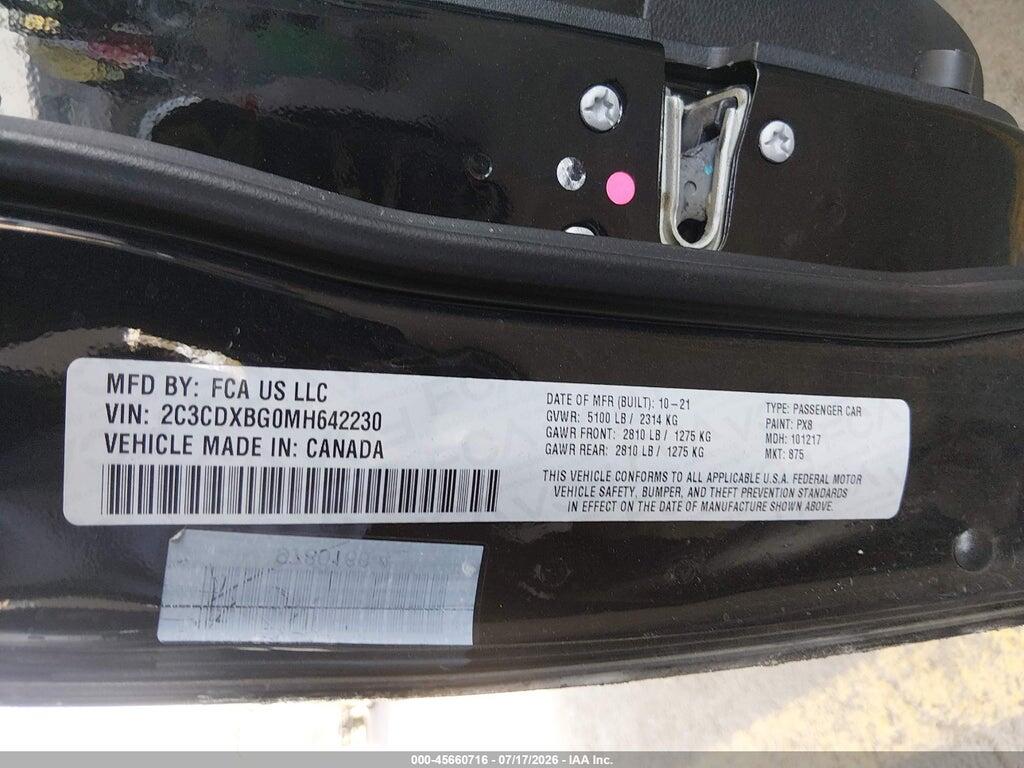 2C3CDXBG0MH642230 2021 DODGE CHARGER photo no. 9