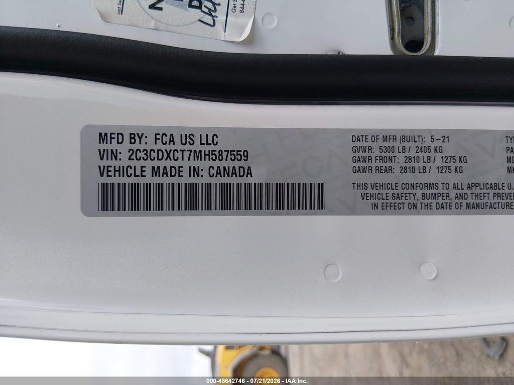 2C3CDXCT7MH587559 2021 DODGE CHARGER photo no. 9