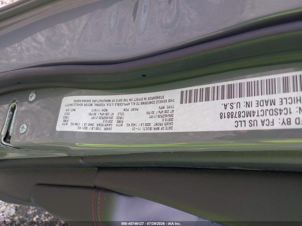 1C4SDJCT4MC878818 2021 DODGE DURANGO photo no. 9