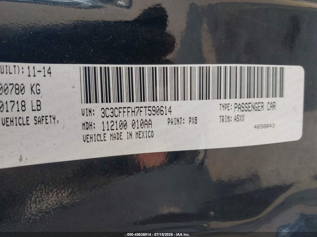 3C3CFFFH7FT590614 2015 FIAT 500 photo no. 9