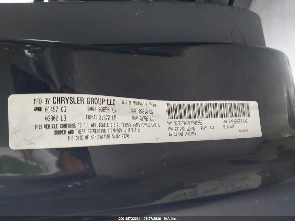 3C3CFFAR8FT501553 2015 FIAT 500 photo no. 9