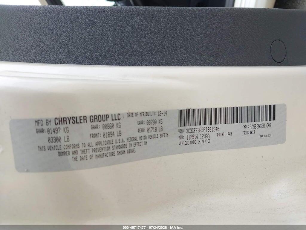 3C3CFFBR9FT601840 2015 FIAT 500 photo no. 9