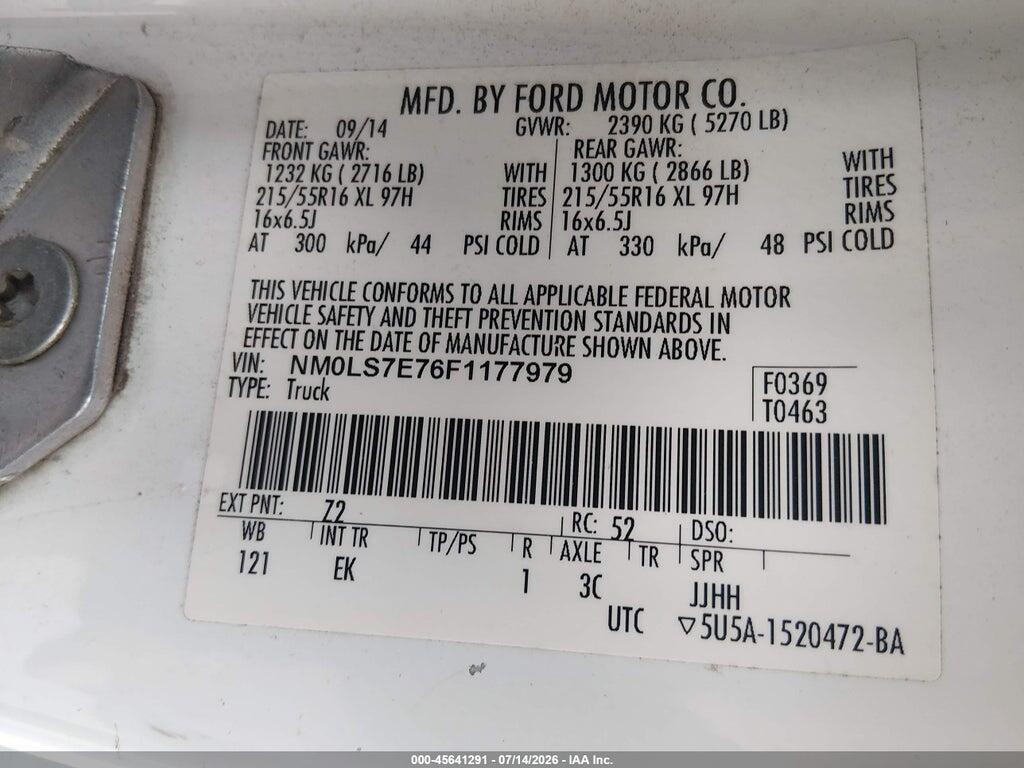 NM0LS7E76F1177979 2015 FORD TRANSIT CONNECT photo no. 9
