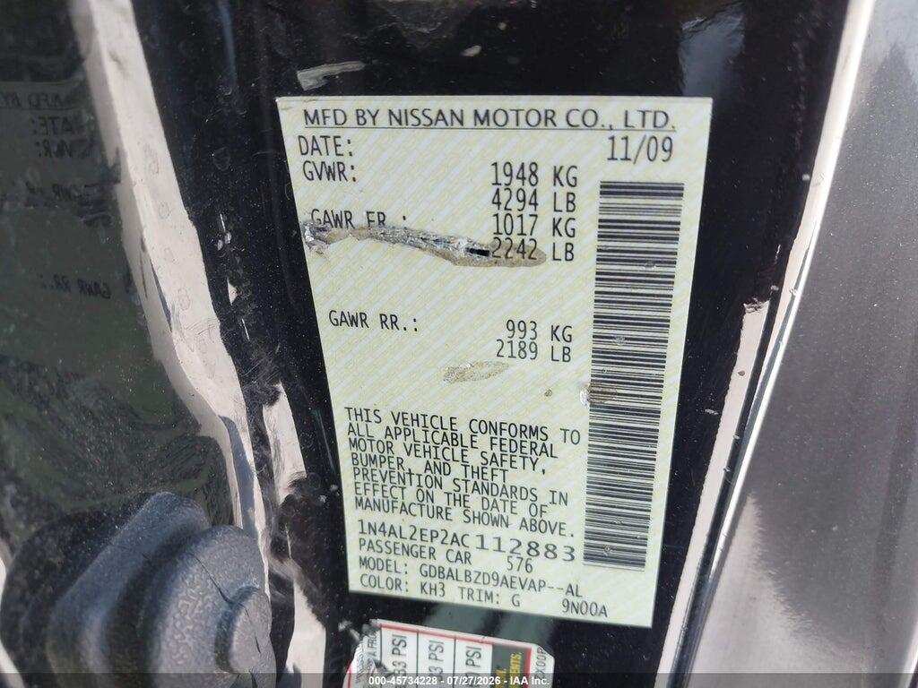 1N4AL2EP2AC112883 2010 NISSAN ALTIMA photo no. 9