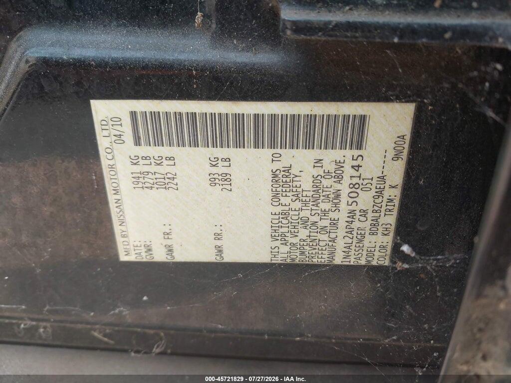 1N4AL2AP4AN508145 2010 NISSAN ALTIMA photo no. 9