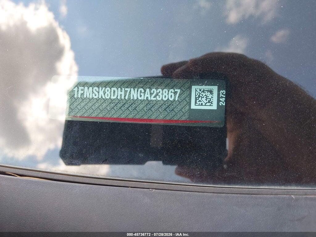 1FMSK8DH7NGA23867 2022 FORD EXPLORER photo no. 9