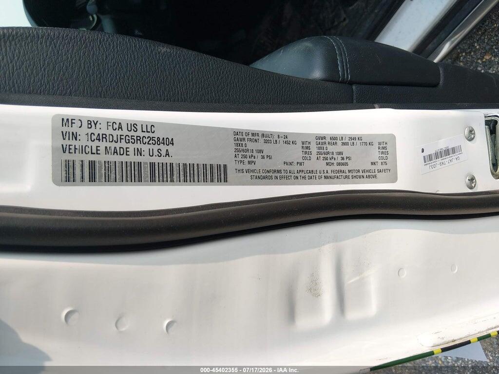 1C4RDJFG5RC258404 2024 DODGE DURANGO photo no. 9