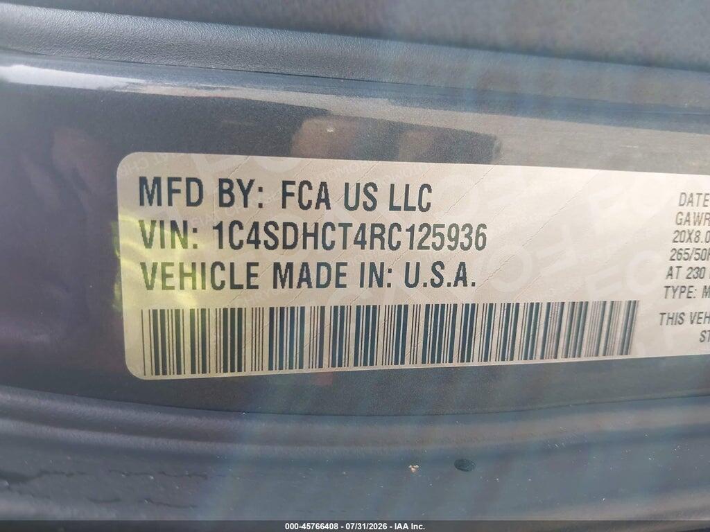 1C4SDHCT4RC125936 2024 DODGE DURANGO photo no. 9