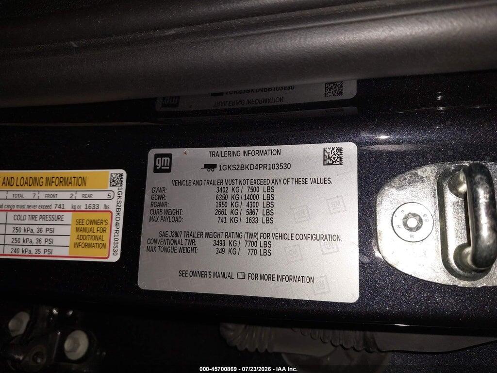1GKS2BKD4PR103530 2023 GMC YUKON photo no. 9