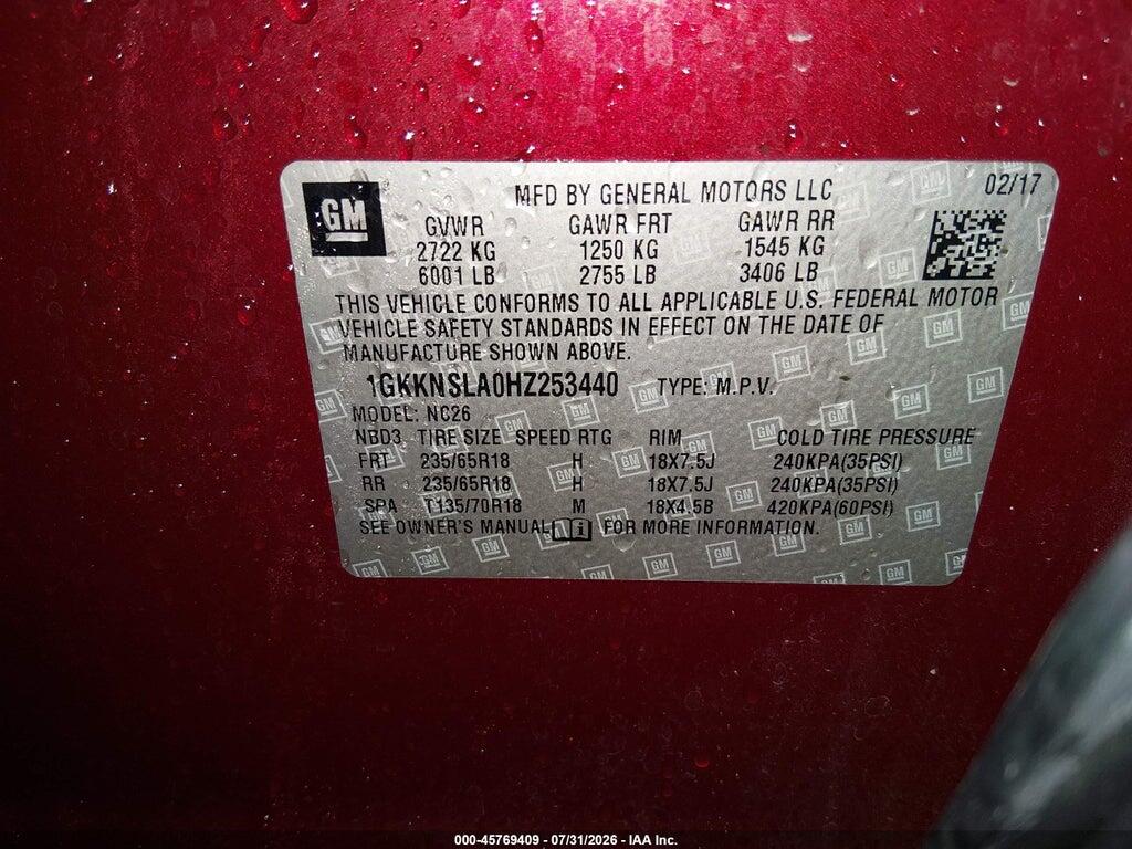 1GKKNSLA0HZ253440 2017 GMC ACADIA photo no. 9