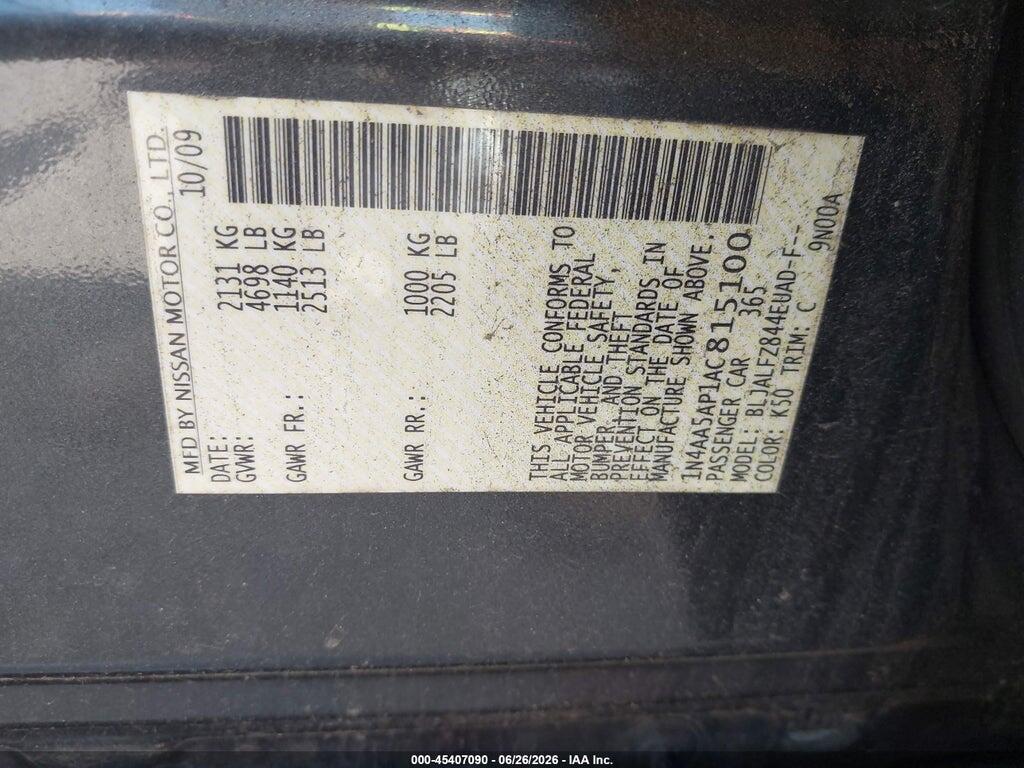 1N4AA5AP1AC815100 2010 NISSAN MAXIMA photo no. 9
