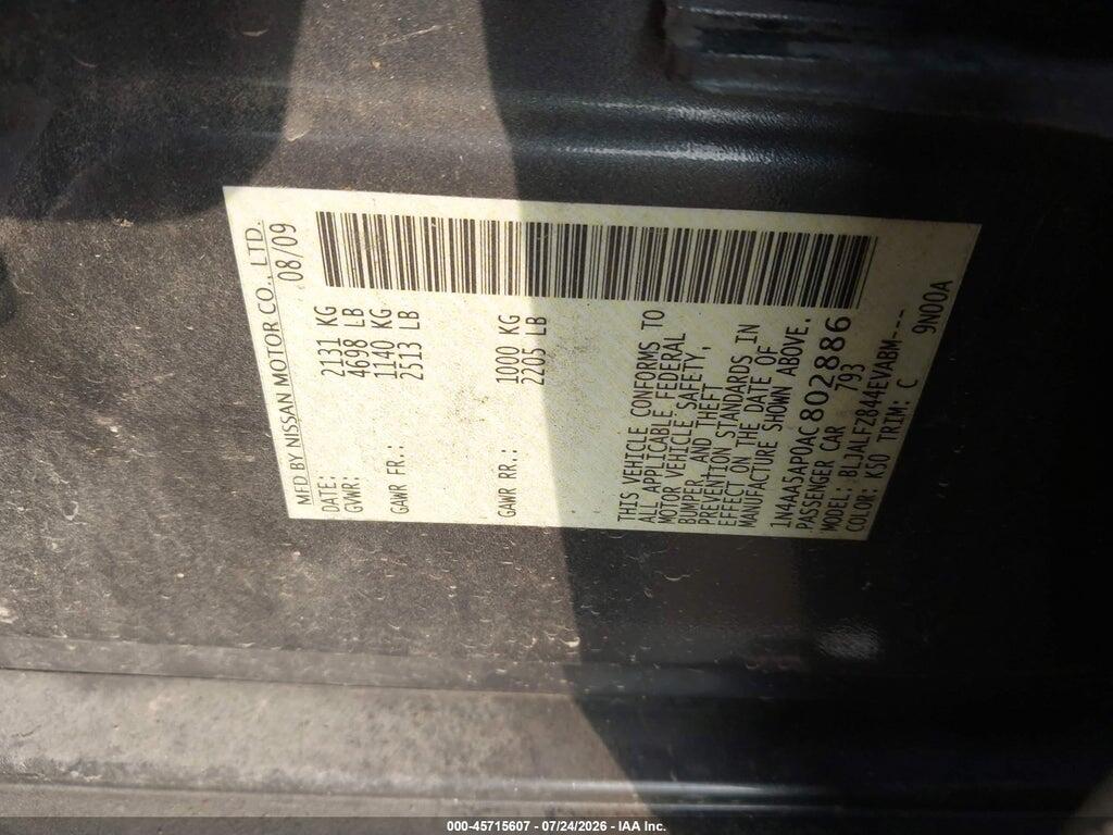 1N4AA5AP0AC802886 2010 NISSAN MAXIMA photo no. 9