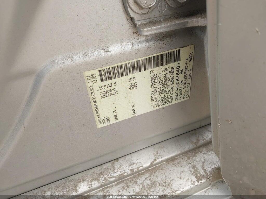 1N4AA5AP0AC828405 2010 NISSAN MAXIMA photo no. 9