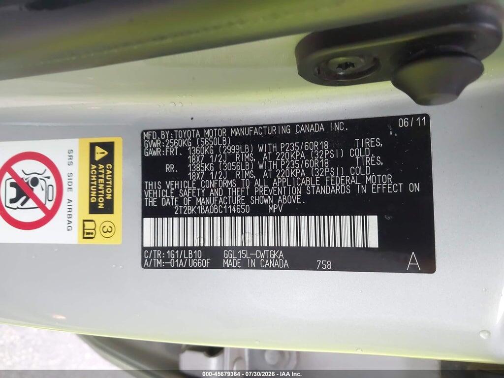 2T2BK1BA0BC114650 2011 LEXUS RX 350 photo no. 9