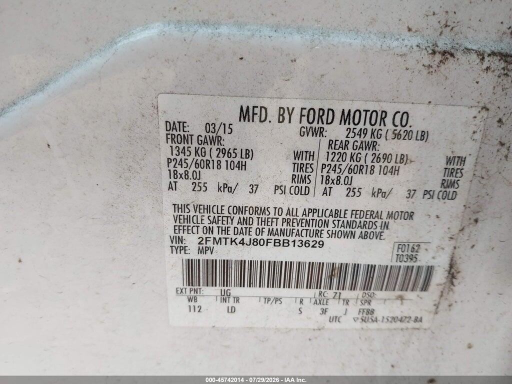 2FMTK4J80FBB13629 2015 FORD EDGE photo no. 9