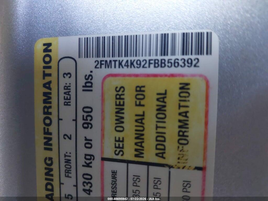 2FMTK4K92FBB56392 2015 FORD EDGE photo no. 9