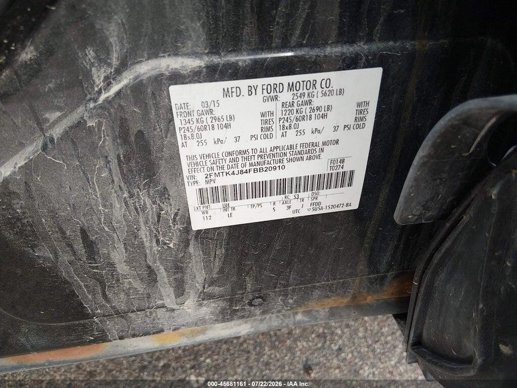 2FMTK4J84FBB20910 2015 FORD EDGE photo no. 9