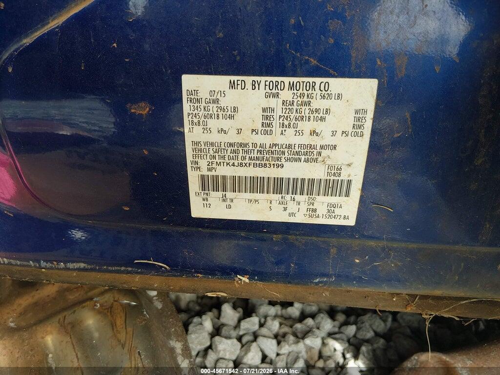 2FMTK4J8XFBB83199 2015 FORD EDGE photo no. 9