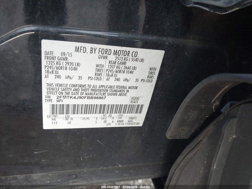 2FMTK4J90FBB98867 2015 FORD EDGE photo no. 9