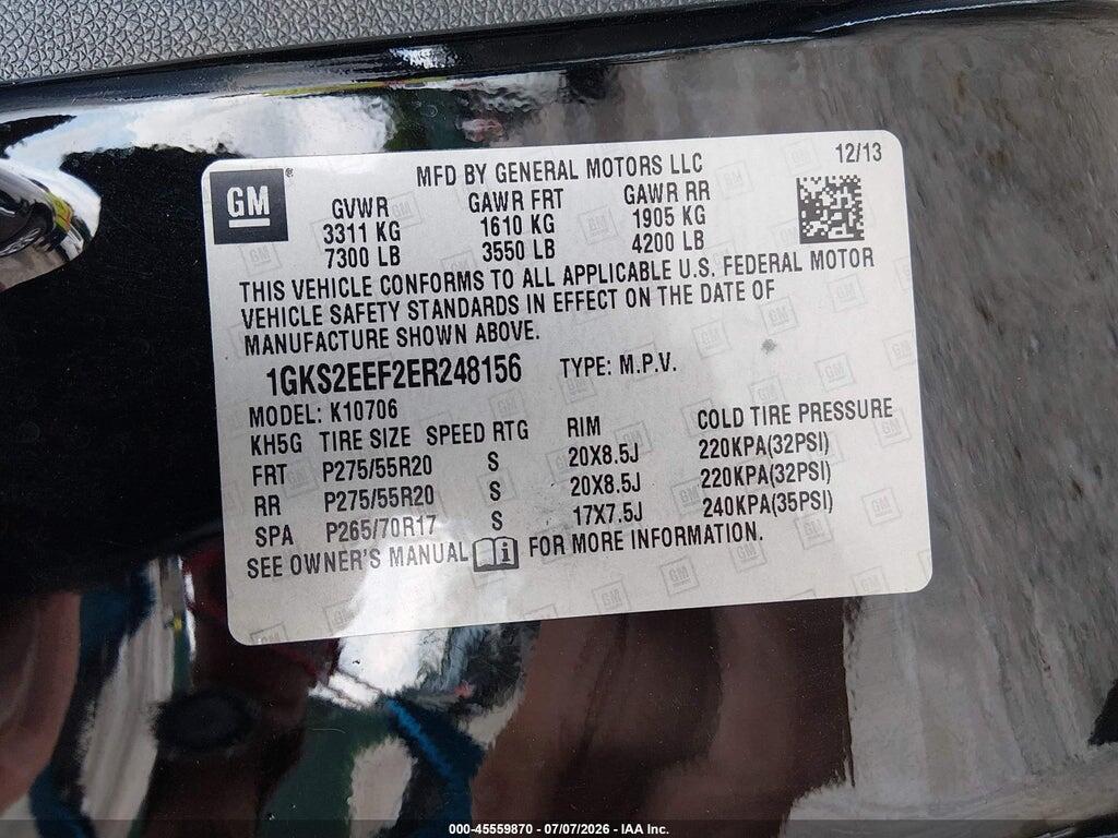 1GKS2EEF2ER248156 2014 GMC YUKON photo no. 9