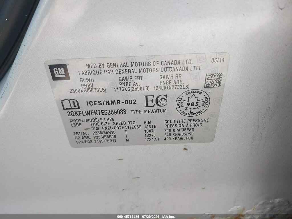 2GKFLWEK7E6369083 2014 GMC TERRAIN photo no. 9