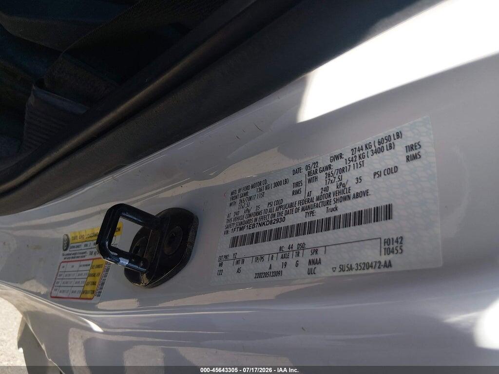 1FTMF1EB7NKD82930 2022 FORD F-150 photo no. 4