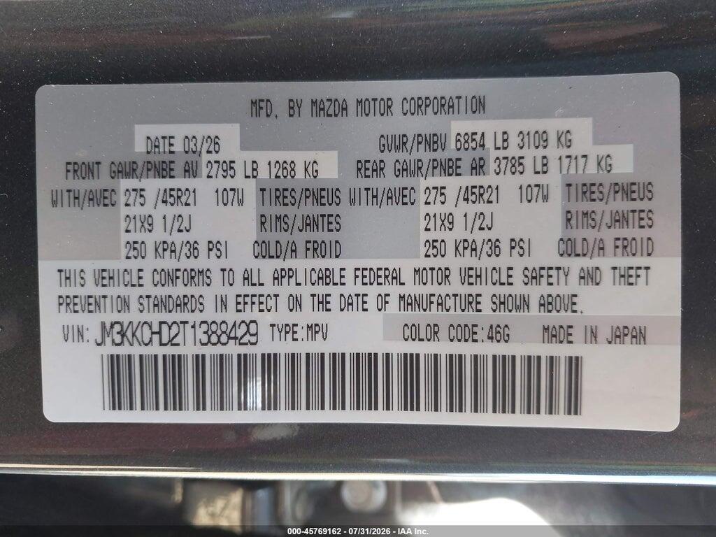 JM3KKCHD2T1388429 2026 MAZDA CX-90 photo no. 9
