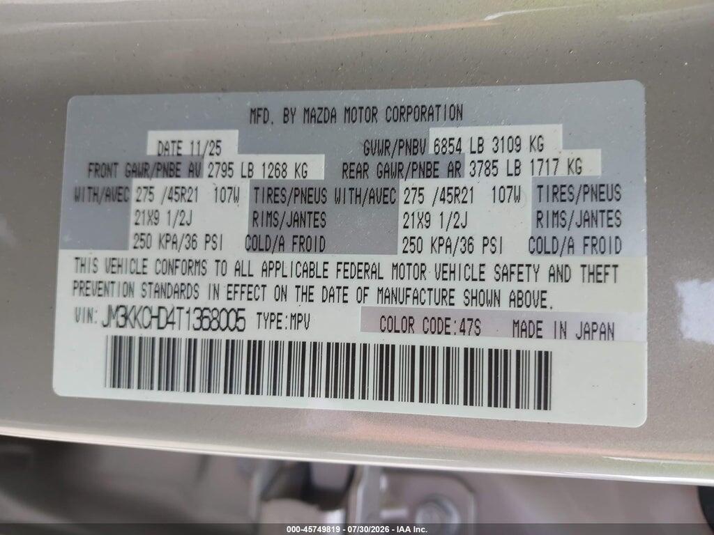 JM3KKCHD4T1368005 2026 MAZDA CX-90 photo no. 9