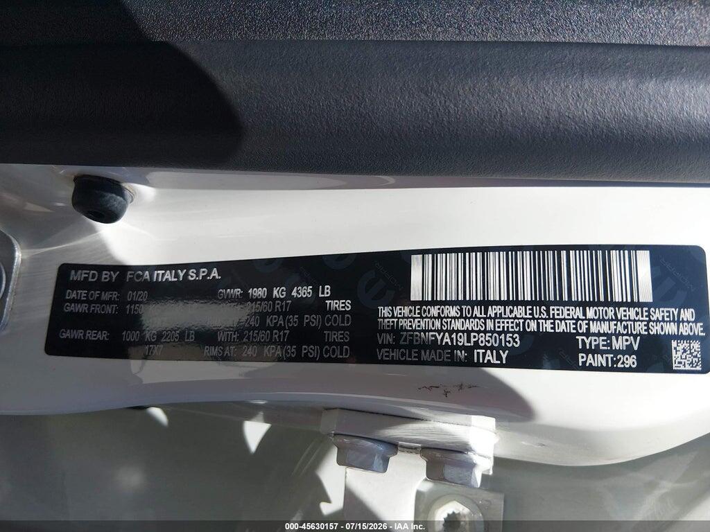ZFBNFYA19LP850153 2020 FIAT 500X photo no. 9