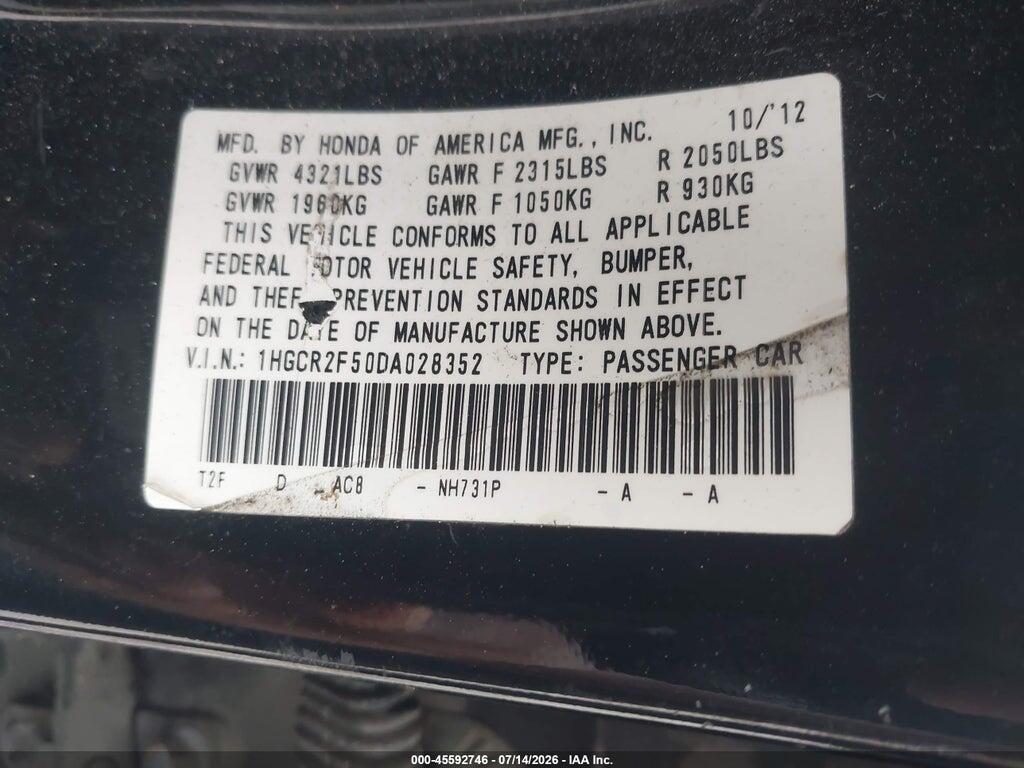 1HGCR2F50DA028352 2013 HONDA ACCORD photo no. 9