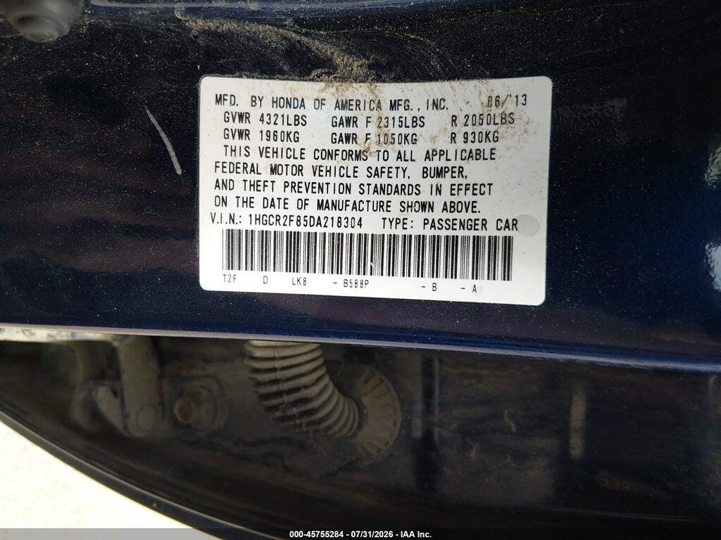 1HGCR2F85DA218304 2013 HONDA ACCORD photo no. 9